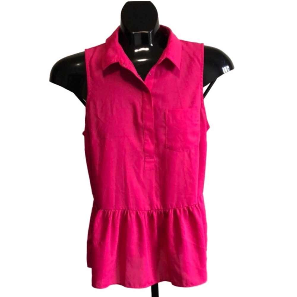 American Eagle Outfitters Pink Sleeveless Peplum Top, Size S